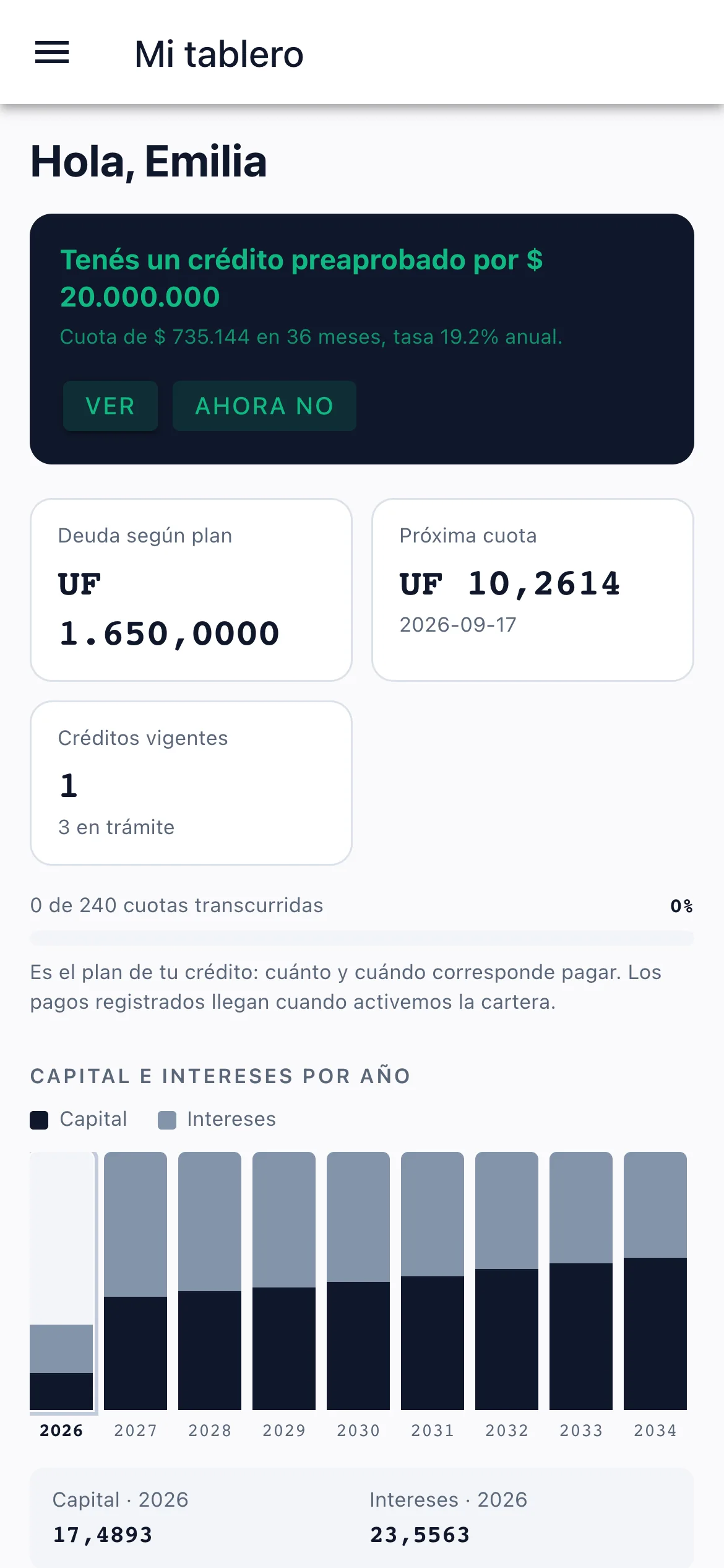 App móvil del cliente de Infatria